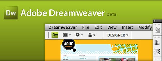 Adobe Dreamweaver CS4 Beta Screenshot