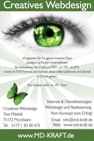 Flyer md-kraft.de - WebDesign