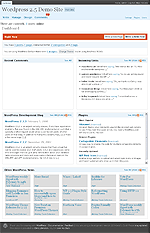 WordPress 2.5: Admin Center - Dashboard